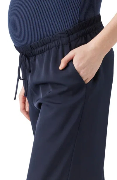 Ripe Maternity Tamara Satin Pull-on Pant In Blue