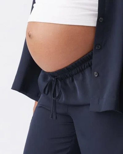 Ripe Maternity Tamara Satin Pull-on Pant In Blue