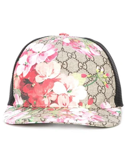 Gucci Blooms Gg Supreme Canvas Baseball Cap In Dark Brown/pink | ModeSens