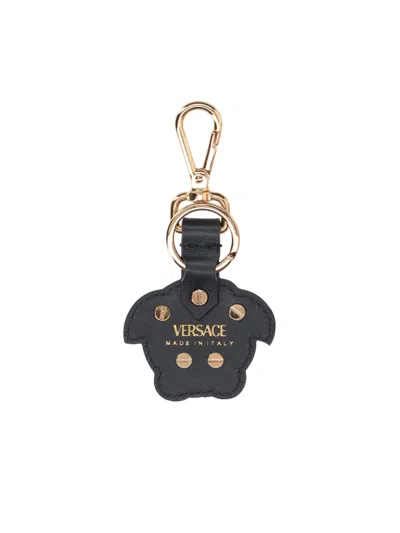 Versace Medusa Head-motif Key Holder In Black
