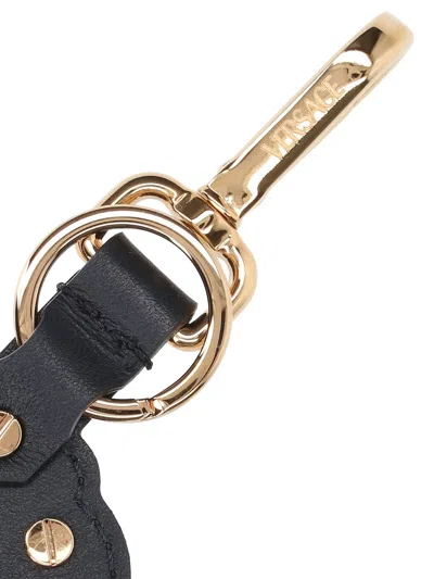 Versace Medusa Head-motif Key Holder In Black