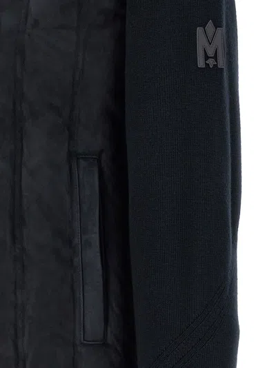 Mackage Blue Solid Wool Jacket In Black