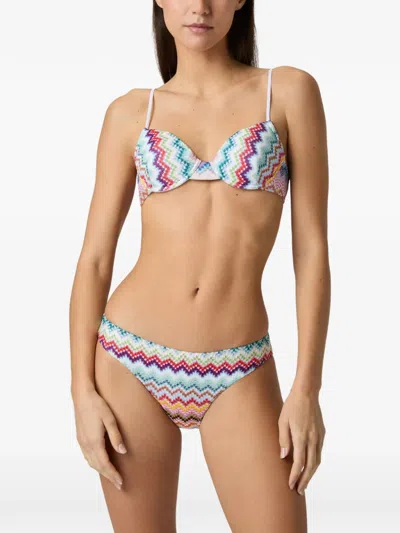 Missoni Zig-zag-pattern Bikini Set In White