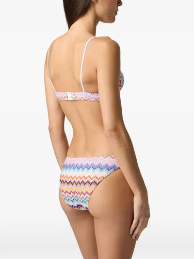 Missoni Zig-zag-pattern Bikini Set In White