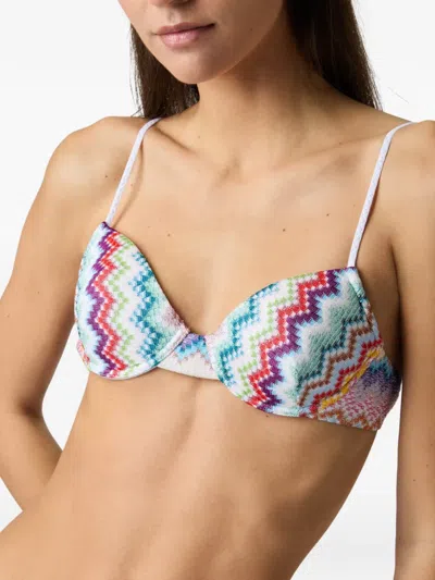 Missoni Zig-zag-pattern Bikini Set In White