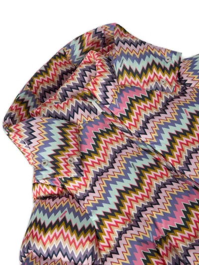 Missoni Zigzag-pattern Hooded Coat In Multi