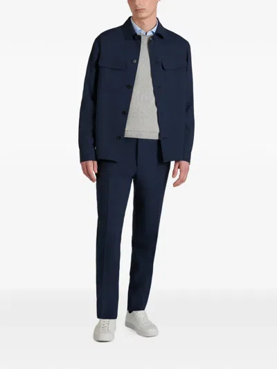 Slowear Flap-pocket Overshirt In Blue