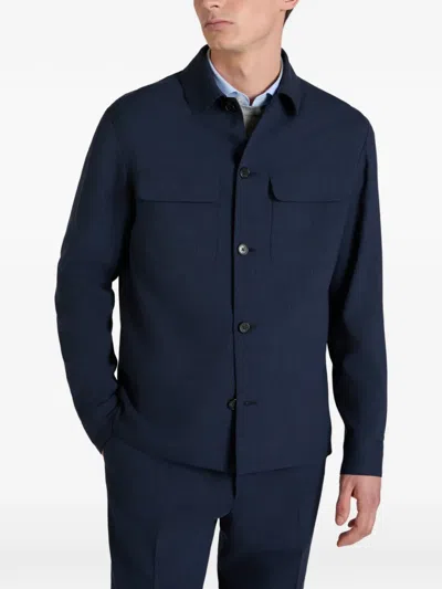 Slowear Flap-pocket Overshirt In Blue