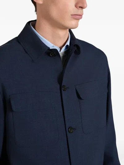Slowear Flap-pocket Overshirt In Blue