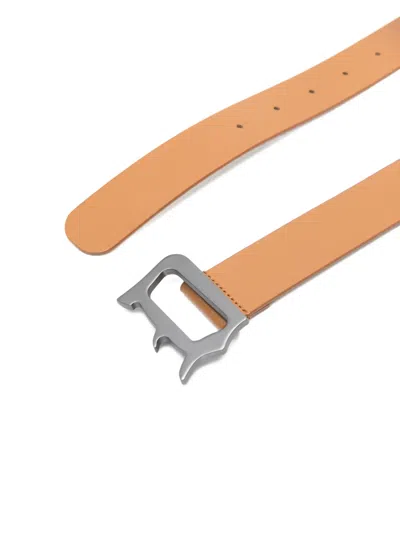 Dondup Logo-buckle Belt In Brown