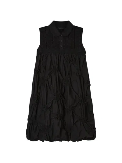 Lee Mathews Johanna Ruffled Collar Mini Dress In Black