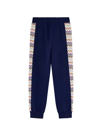 Missoni Zigzag-pattern Track Pants In Blue
