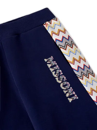 Missoni Zigzag-pattern Track Pants In Blue