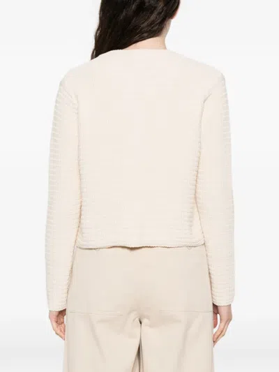 Weekend Max Mara Front-pocket Buttoned Cardigan In White