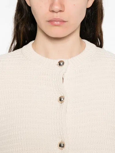 Weekend Max Mara Front-pocket Buttoned Cardigan In White