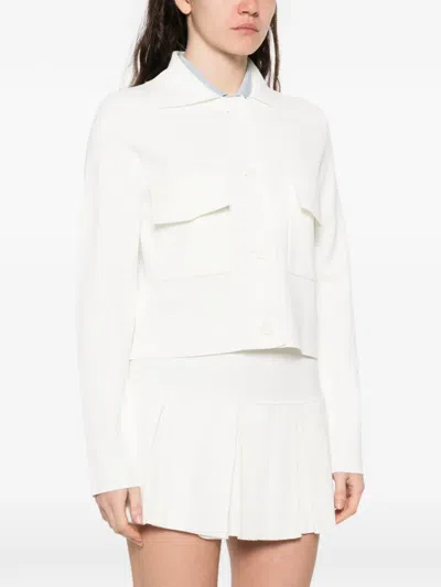 P.a.r.o.s.h Flap-pocket Buttoned Cardigan In White