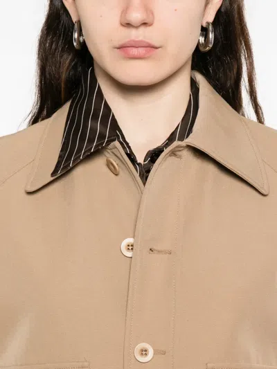 Apc Button-front Collared Bomber Jacket In Brown
