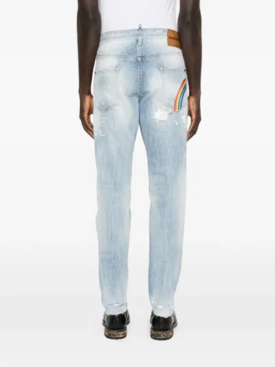 Dsquared2 Teddy Distressed Jeans In Blue