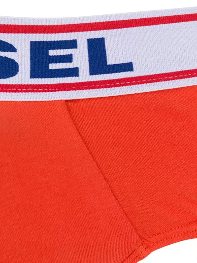Diesel Stitched Panel Briefs In Red
