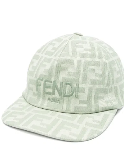 Fendi Logo-pattern Cap In Green