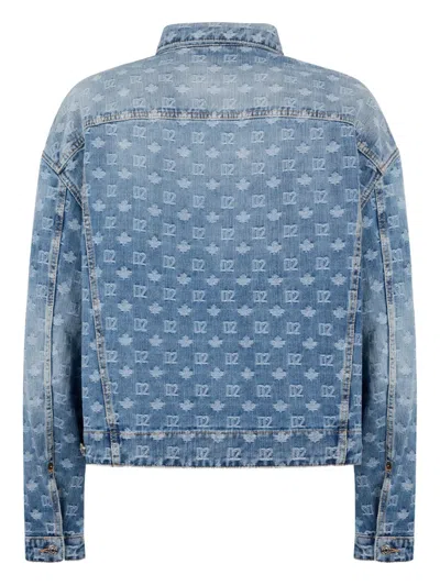 Dsquared2 Logo-embellishment Denim Jacket In Blue