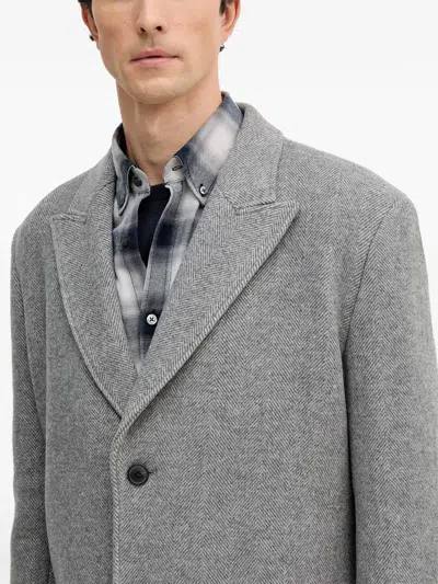 Trussardi Herringbone Pattern Coat In Gray