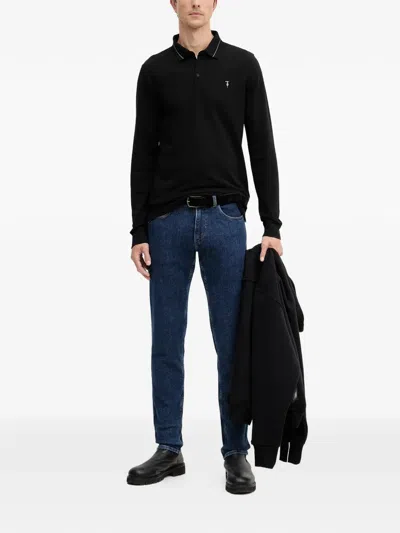 Trussardi Close Belt Straight-leg Jeans In Blue