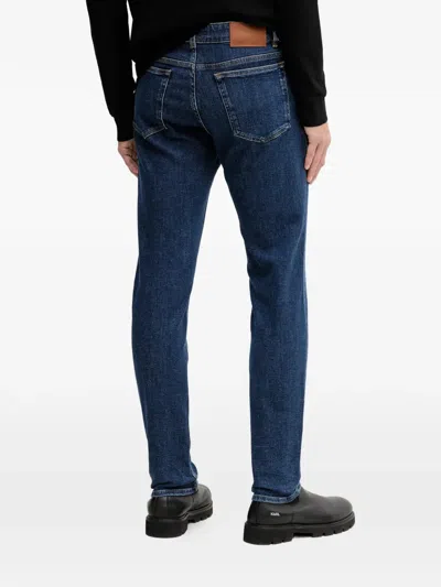 Trussardi Close Belt Straight-leg Jeans In Blue