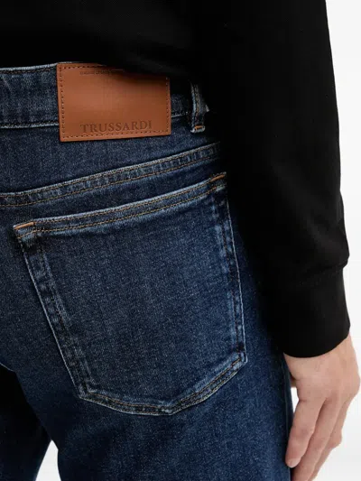 Trussardi Close Belt Straight-leg Jeans In Blue