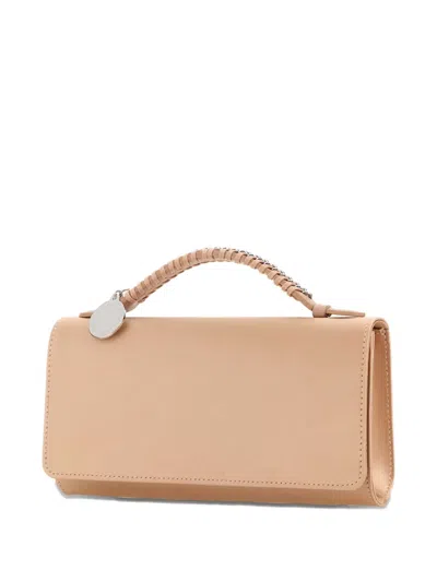 Stella Mccartney Satin Falabella Shoulder Bag Rectangular Top Handle In Neutral