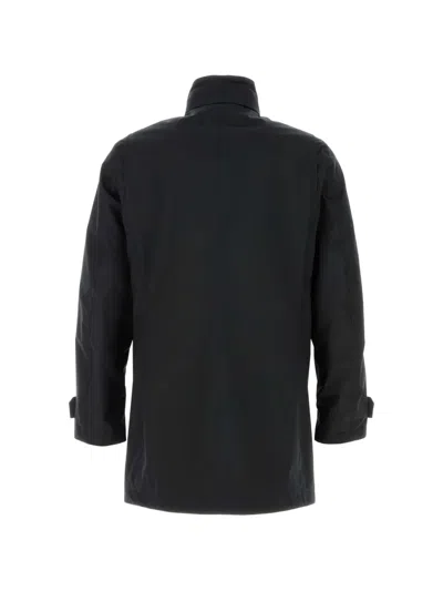 Moorer Polyester Blend Duca Jacket High Collar In Blue