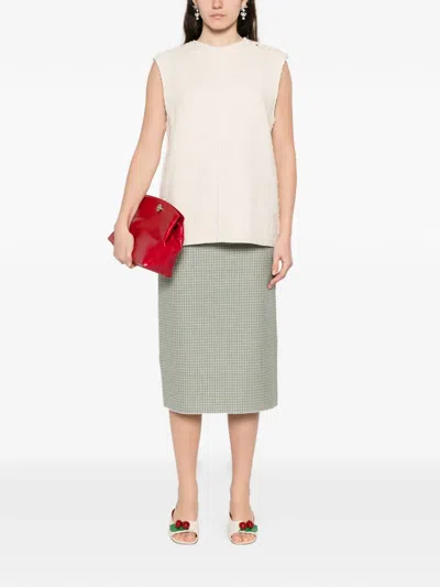 N°21 Buttoned Sleeveless Blouse In Neutral