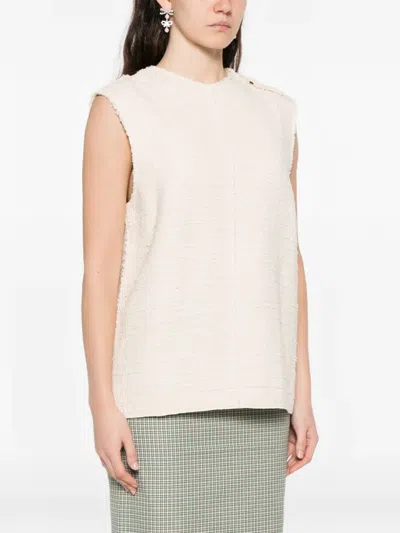 N°21 Buttoned Sleeveless Blouse In Neutral