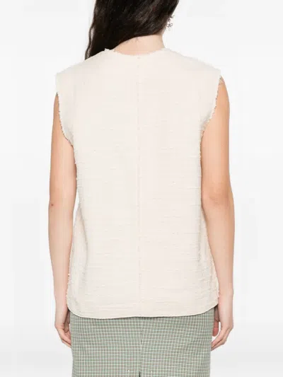 N°21 Buttoned Sleeveless Blouse In Neutral