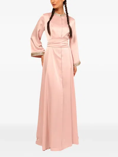 Baruni Zayna Belted Maxi Dress In Pink