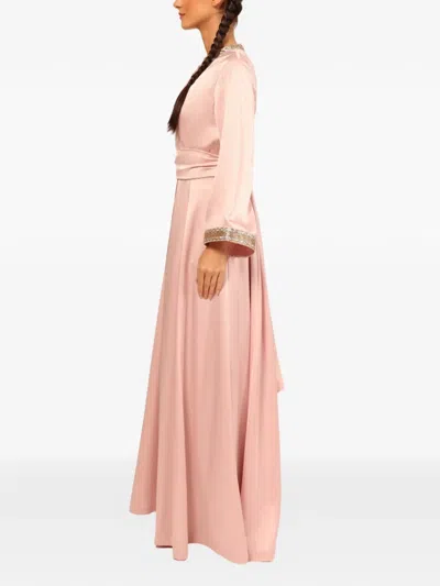 Baruni Zayna Belted Maxi Dress In Pink