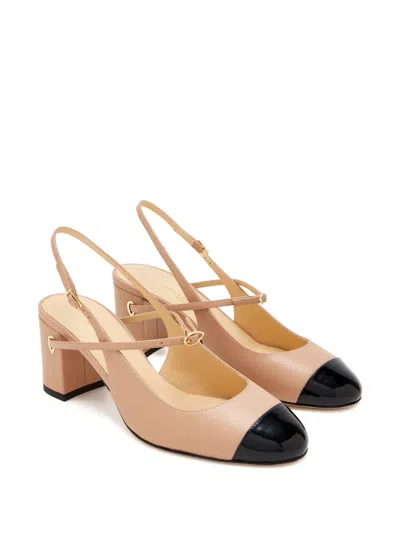 Jennifer Chamandi 65mm Mattia Heeled Pumps In Neutral