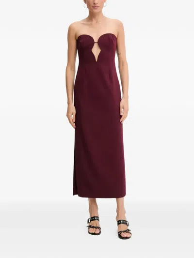 burgundy dress mermaid Mermaid Strapless Burgundy Long Prom Dress with Slit, Mermaid Burgundy –  abcprom main image 0