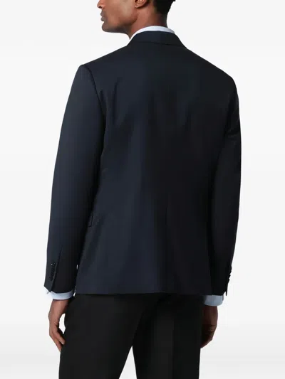 Lardini Iconic Double-breasted Virgin Wool Suit Jacket For Men In Blue