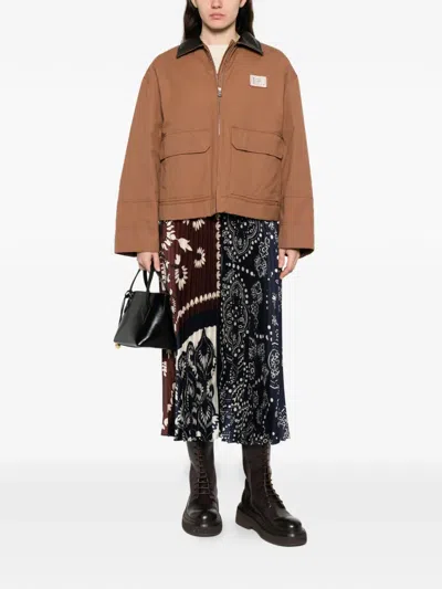 Weekend Max Mara Patch-pocket Collared Coat In Brown