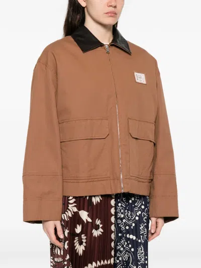Weekend Max Mara Patch-pocket Collared Coat In Brown