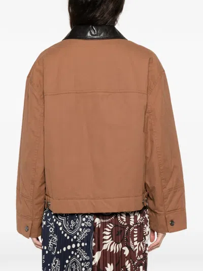 Weekend Max Mara Patch-pocket Collared Coat In Brown