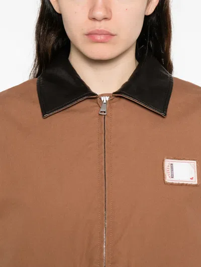 Weekend Max Mara Patch-pocket Collared Coat In Brown