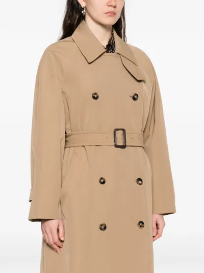 A.p.c. A. P.c. Belted Double-breasted Trench Coat In Neutral