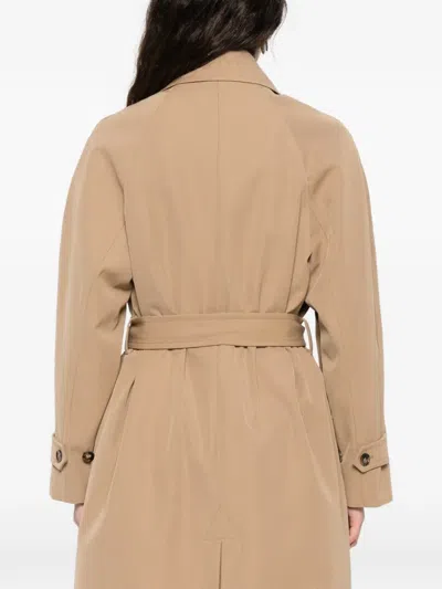 A.p.c. A. P.c. Belted Double-breasted Trench Coat In Neutral