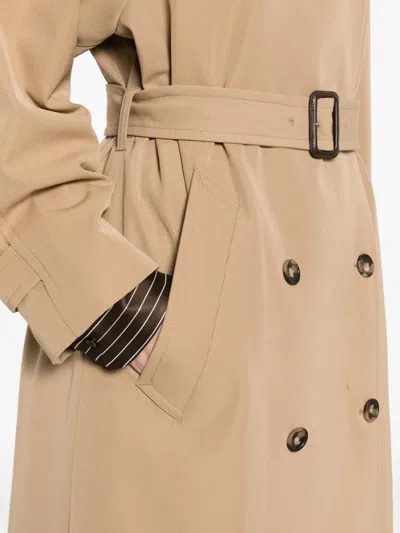 A.p.c. A. P.c. Belted Double-breasted Trench Coat In Neutral