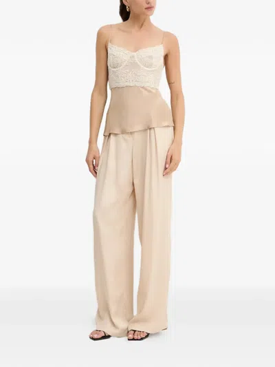 Bardot Lace-panel Top In Neutral