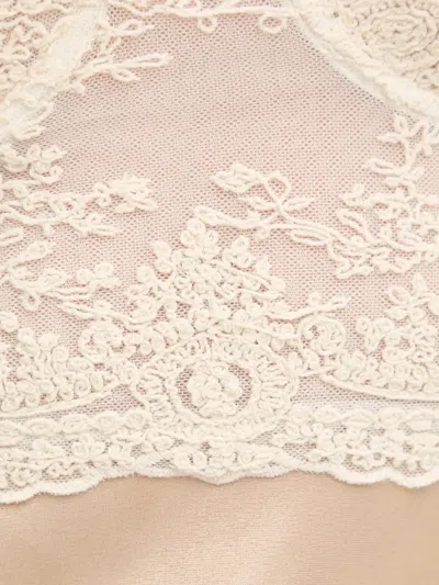 Bardot Lace-panel Top In Neutral