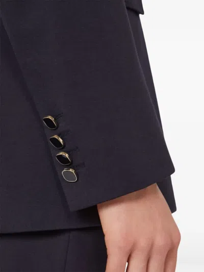 Max Mara Double-breasted Buttoned Jacket In Blue