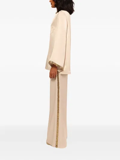 Baruni Samar Flared-sleeves Blouse And Trousers Set In Neutral
